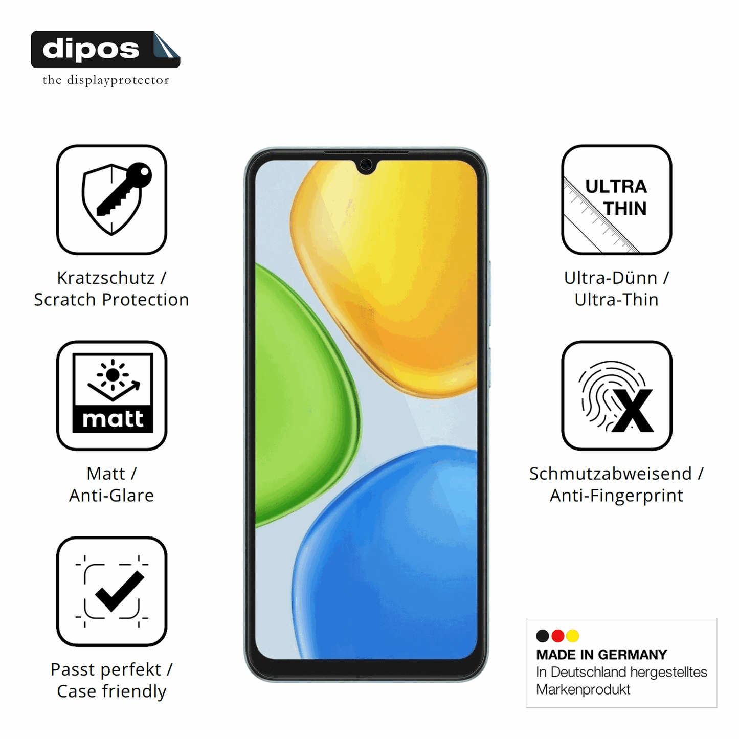 Displayschutz hergestellt in Deutschland, höchste Qualität made in Germany