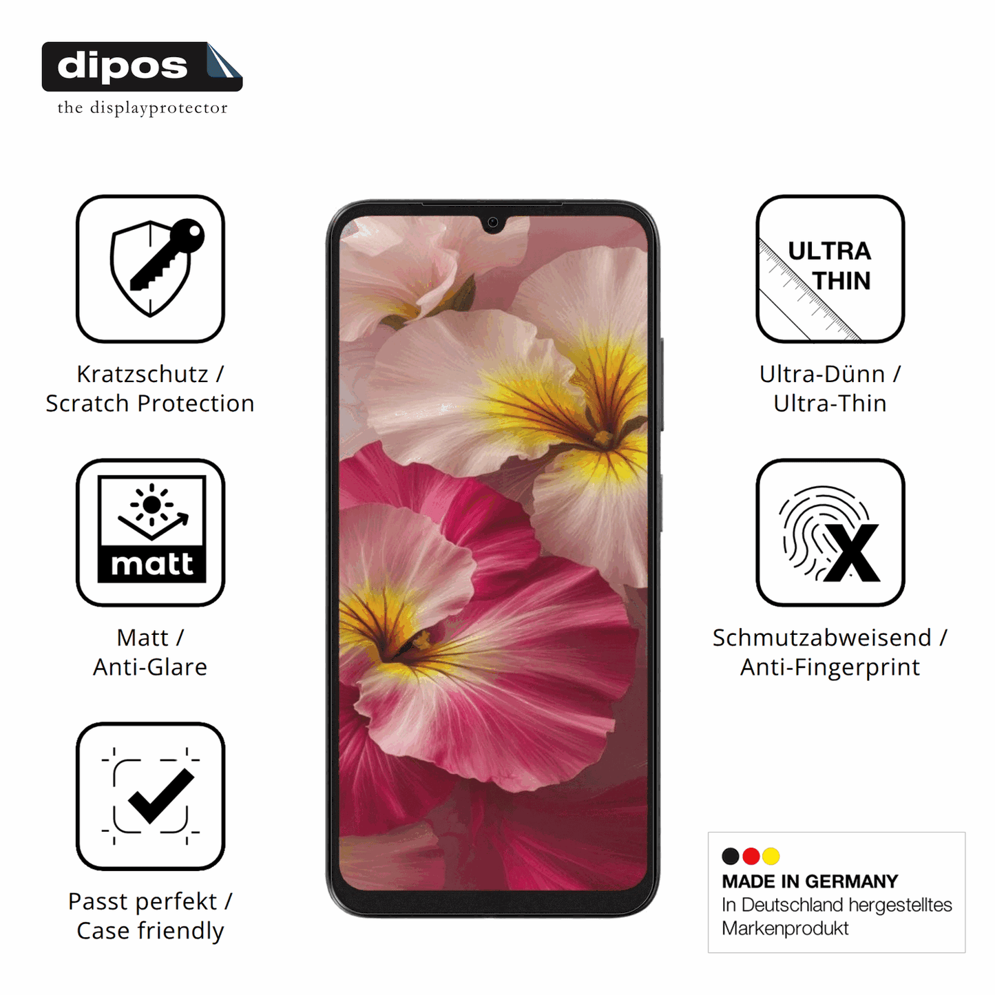 Displayschutz hergestellt in Deutschland, höchste Qualität made in Germany