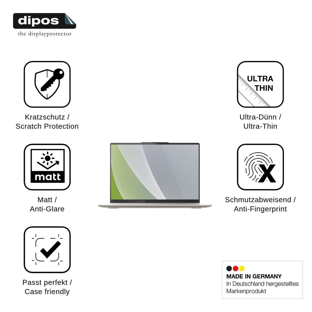 2x Schutzfolie matt für Lenovo Yoga 7 2in1 16AKP10 Display-Schutzfolie