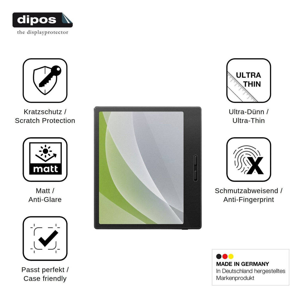 2x Schutzfolie matt für Onyx Boox Go 7 Tappy Display-Schutzfolie