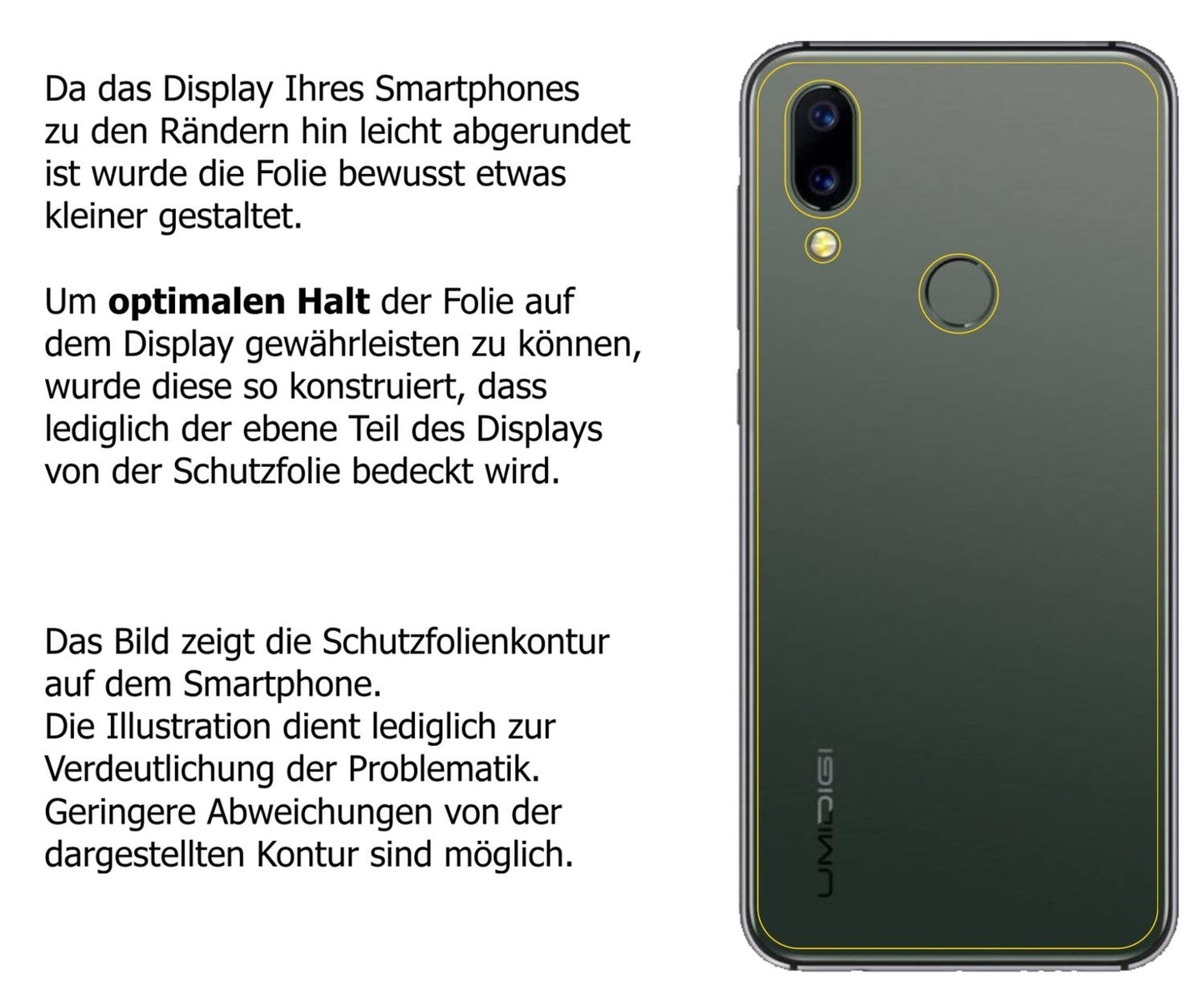 Schutzfolie mit optimaler Passform, zur Verwendung mit Hüllen geeignet