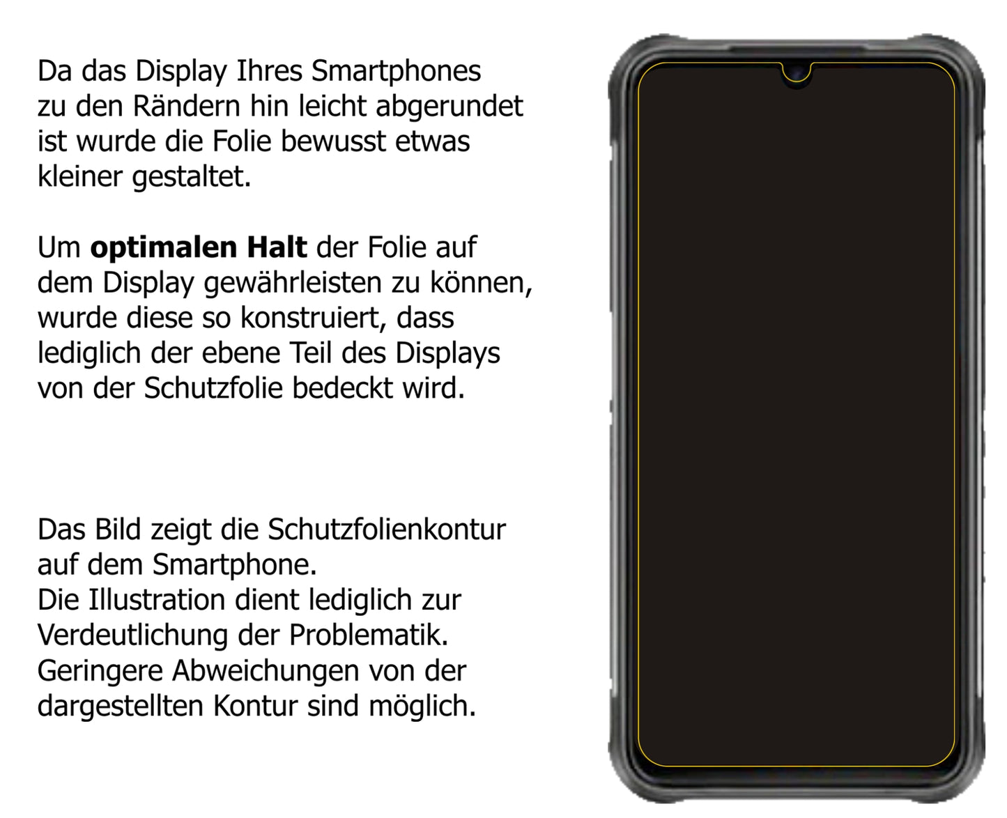 dipos Displayschutz für Umidigi Bison, transparente Oberfläche, perfekte Passform auch für die Rundungen