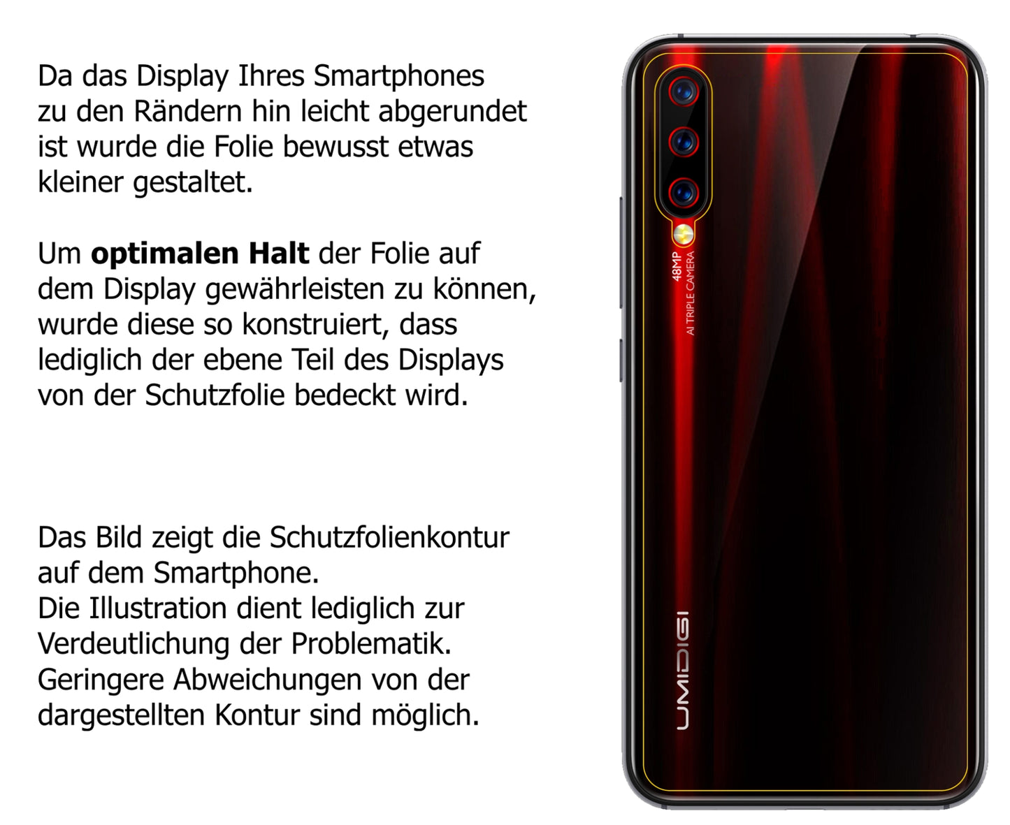 Dünne und klare Folie passend zugeschnitten für Umidigi X Rückseite