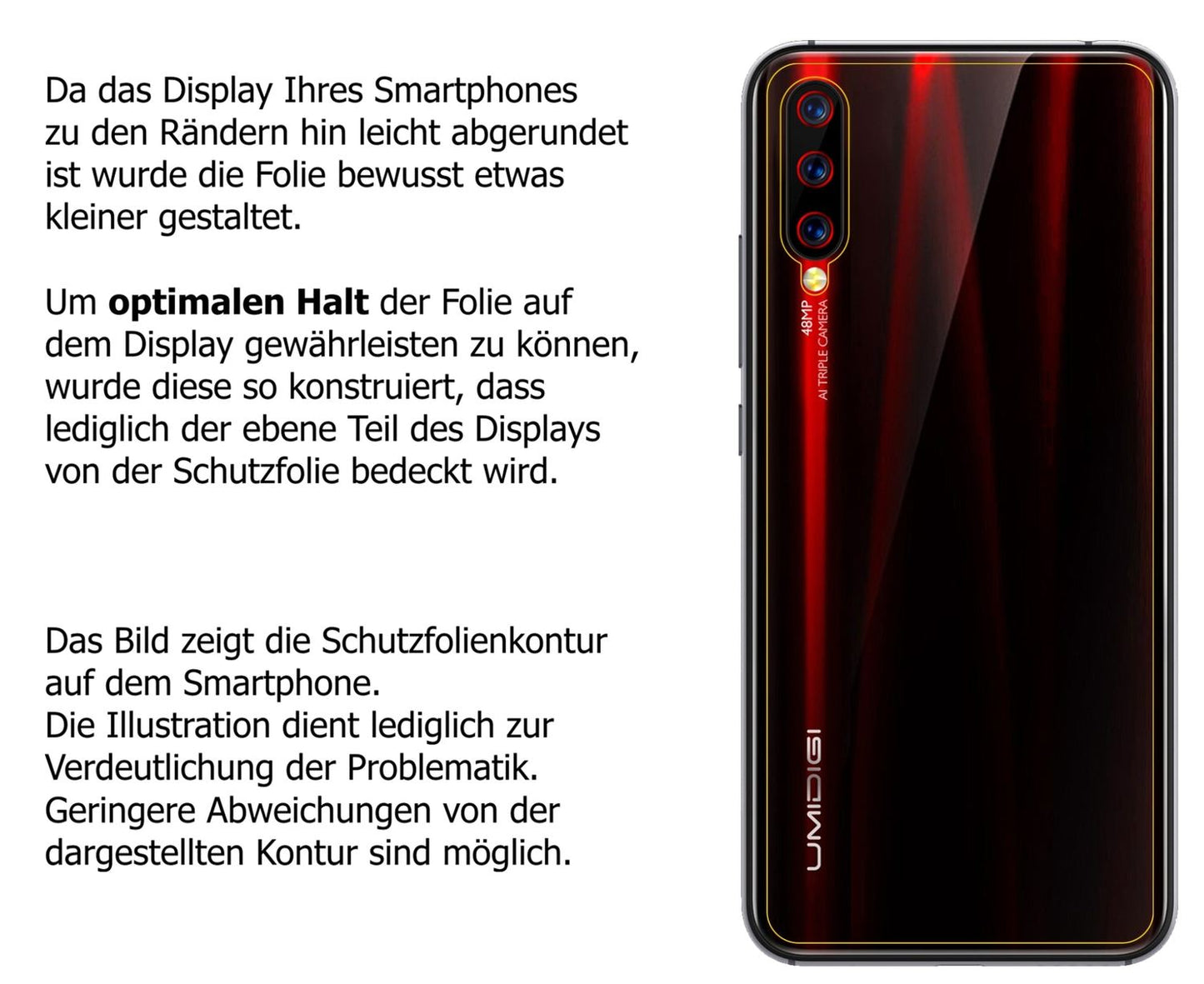 Dünne und klare Folie passend zugeschnitten für Umidigi X Rückseite