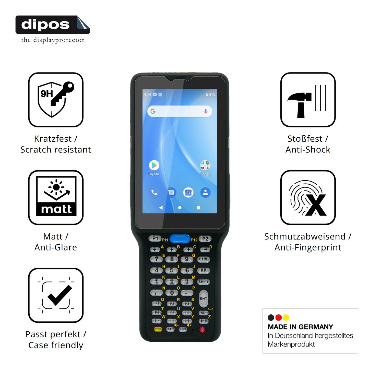 Displayschutz hergestellt in Deutschland, höchste Qualität made in Germany