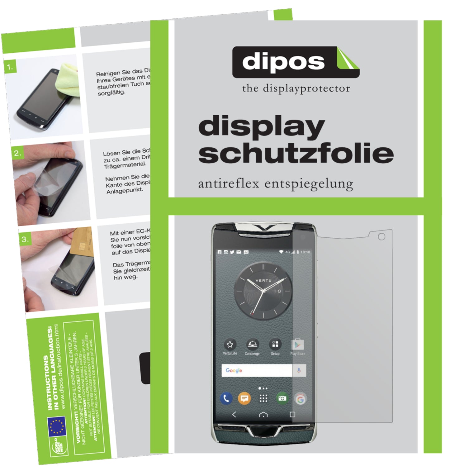 Mattes Panzerglas: Entspiegelte, dünne Folie, Fingerabdruckresistenz und Bildschirmschutz für Vertu-Constellation (2017)