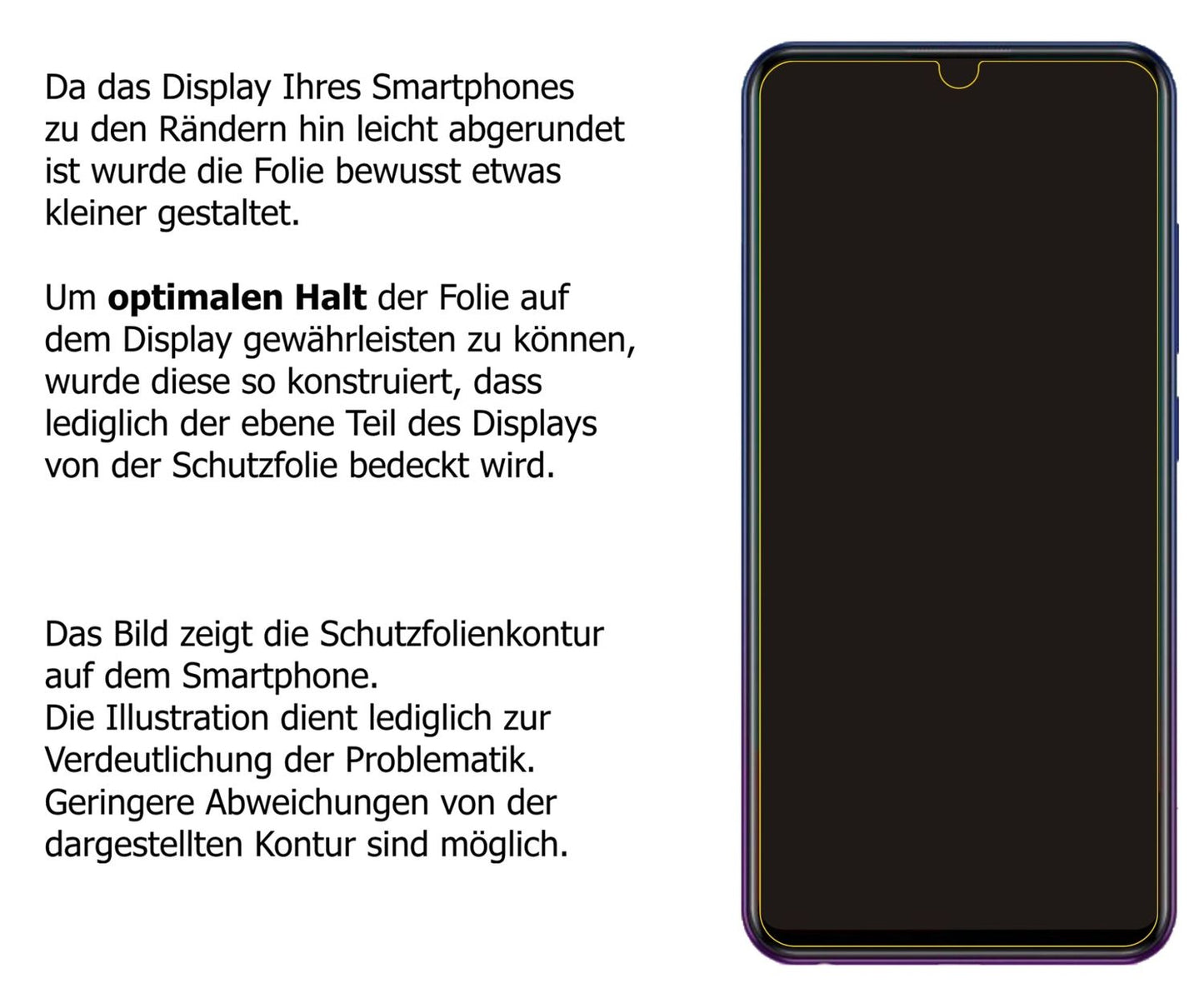 Schutzfolie mit optimaler Passform, zur Verwendung mit Hüllen geeignet