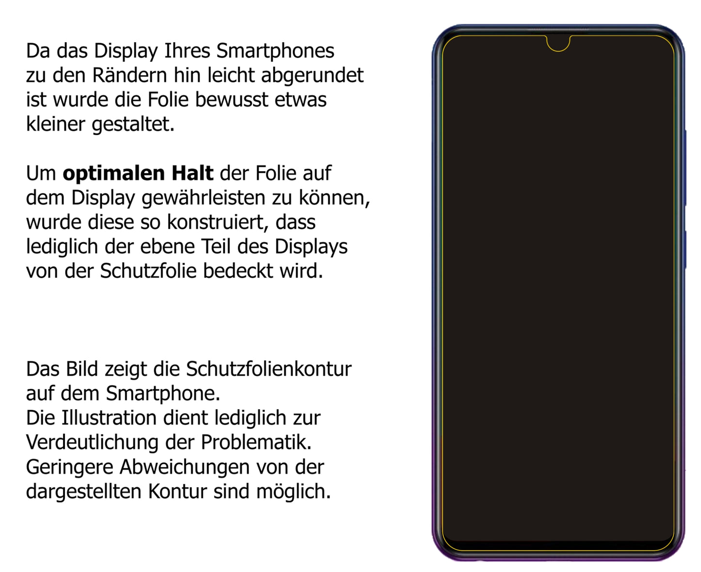 Schutzfolie mit optimaler Passform, zur Verwendung mit Hüllen geeignet