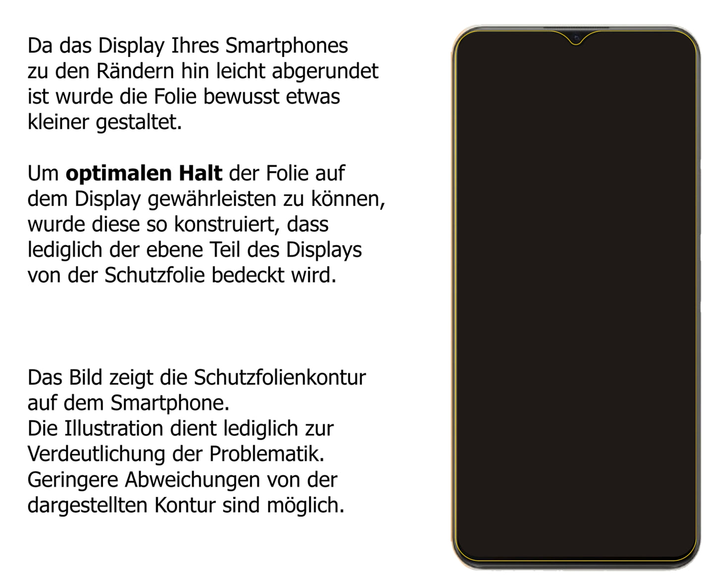 Schutzfolie mit optimaler Passform, zur Verwendung mit Hüllen geeignet