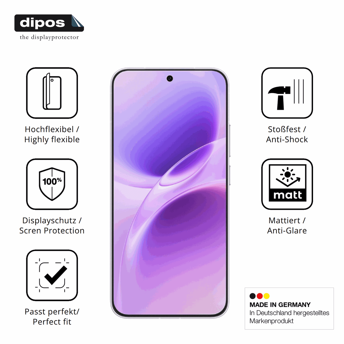Displayschutz hergestellt in Deutschland, höchste Qualität made in Germany