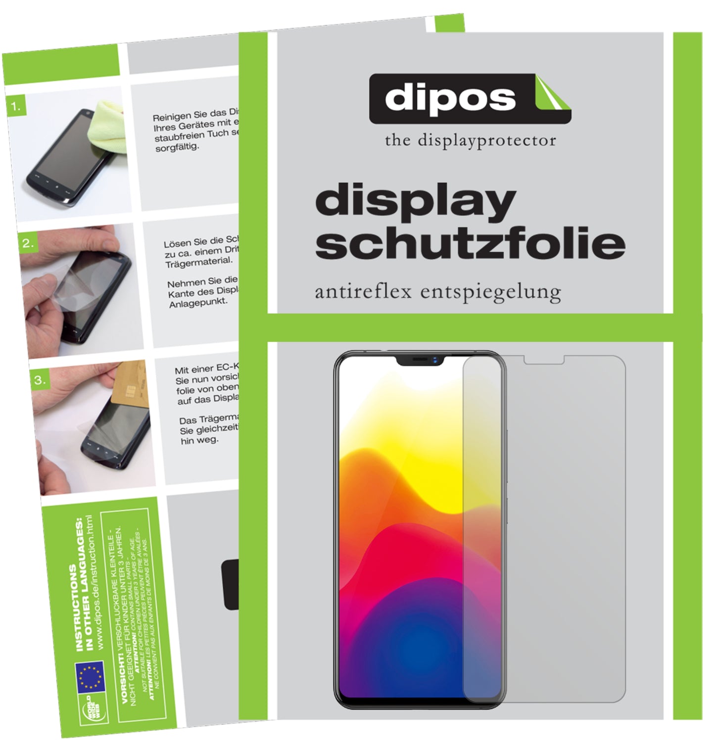 Mattes Panzerglas: Entspiegelte, dünne Folie, Fingerabdruckresistenz und Bildschirmschutz für Vivo-X21