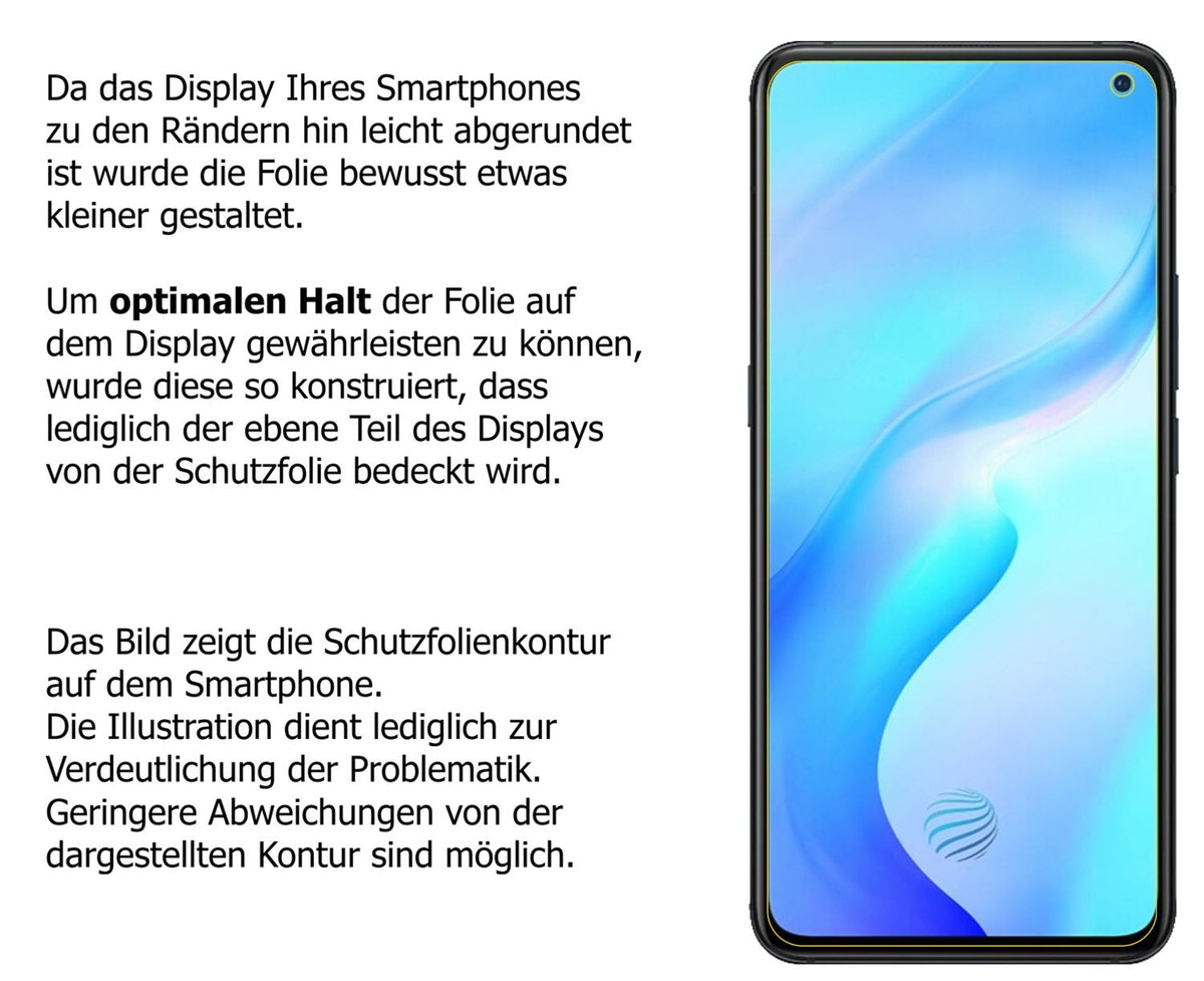 1x Schutzfolie klar für Vivo X30 5G Display-Schutzfolie