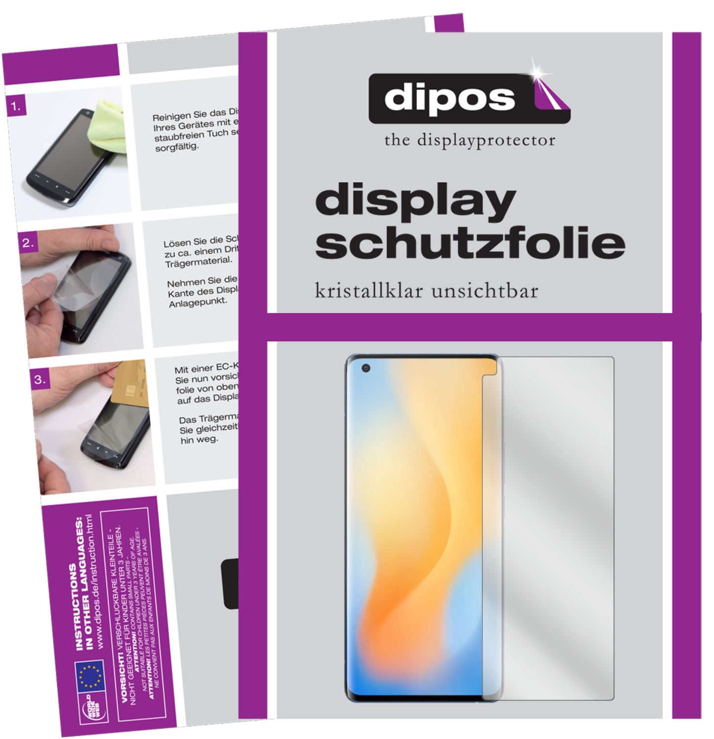 Kristallklare, dünne Schutzfolie: Kratzfest & passgenau für Vivo-X50 Pro