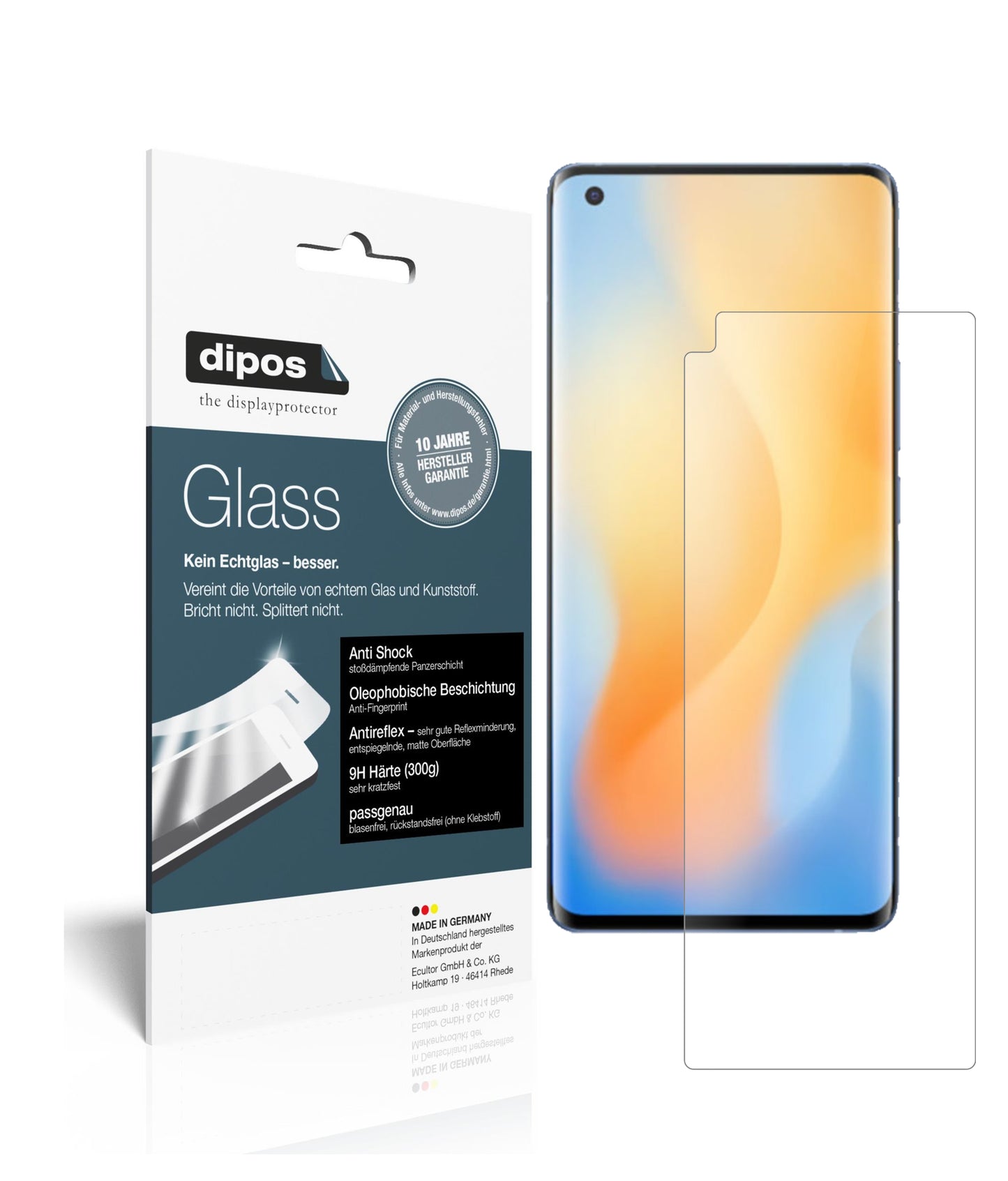 Mattes Panzerglas: Schutz vor Brüchen, Fingerabdrücken und Bildschirmblendung für Vivo-X50 Pro