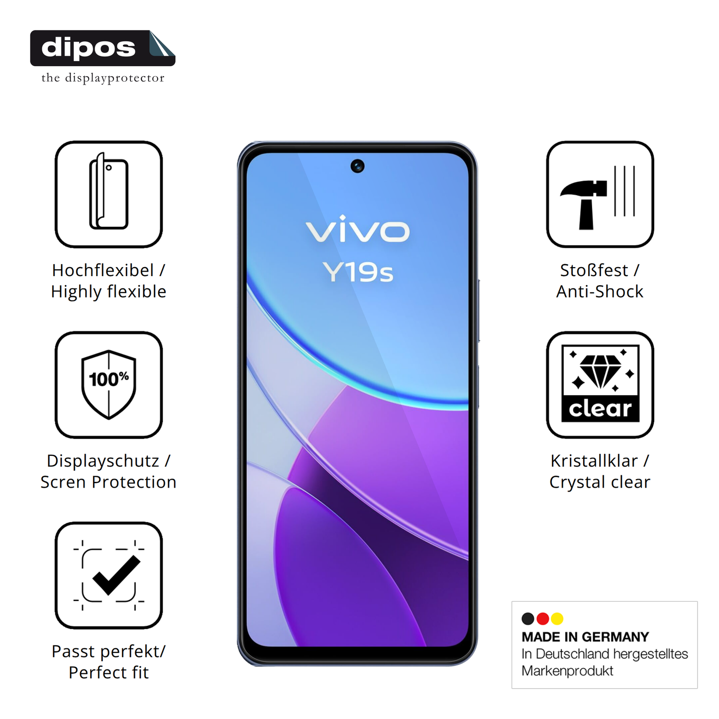 Displayschutz hergestellt in Deutschland, höchste Qualität made in Germany