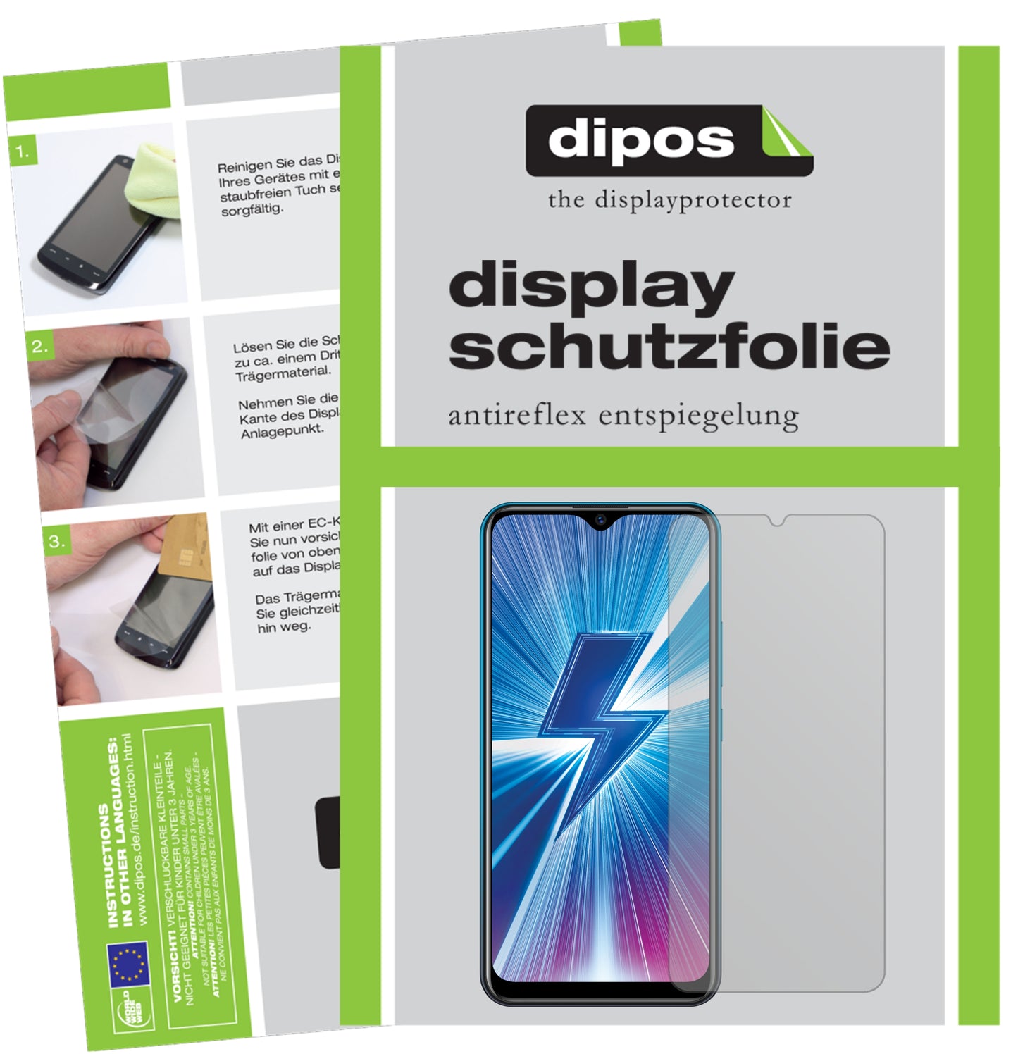 Mattes Panzerglas: Entspiegelte, dünne Folie, Fingerabdruckresistenz und Bildschirmschutz für Vivo-Y3