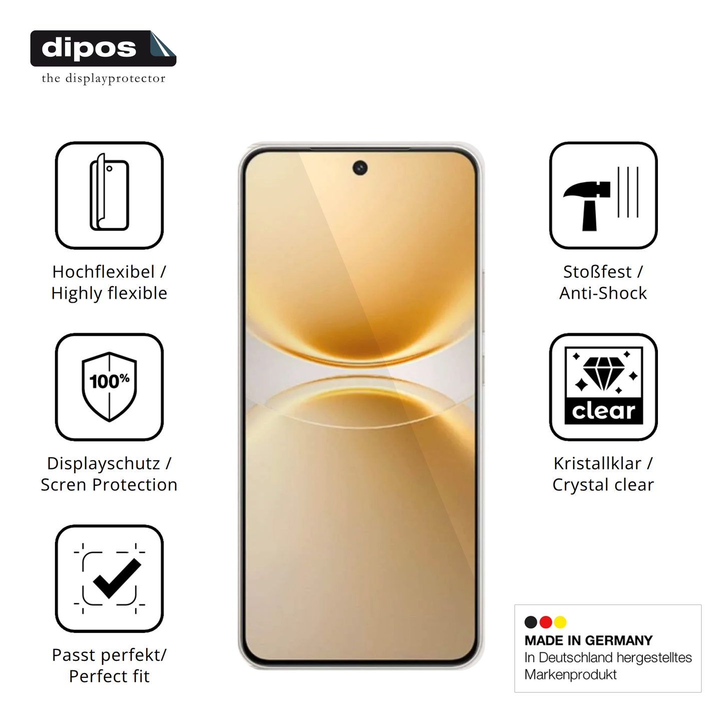 Displayschutz hergestellt in Deutschland, höchste Qualität made in Germany