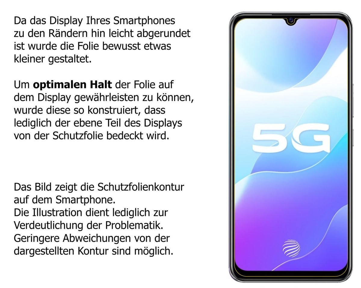 1x Schutzfolie klar für Vivo S7e 5G Display-Schutzfolie