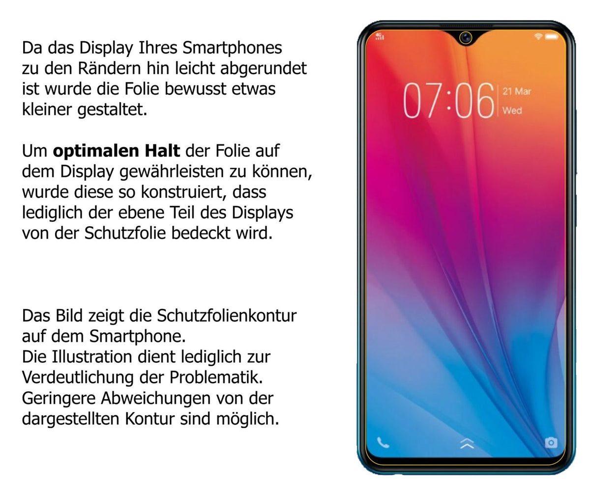 6x Schutzfolie klar für Vivo Y91C (2020) Display-Schutzfolie (3x Vorderseite + 3x Rückseite)