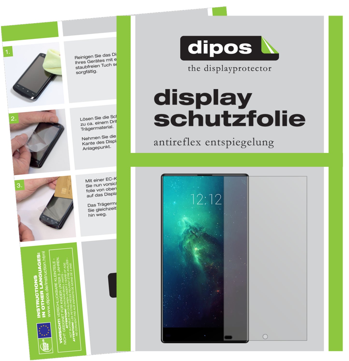 Mattes Panzerglas: Entspiegelte, dünne Folie, Fingerabdruckresistenz und Bildschirmschutz für VKWORLD-Mix Plus