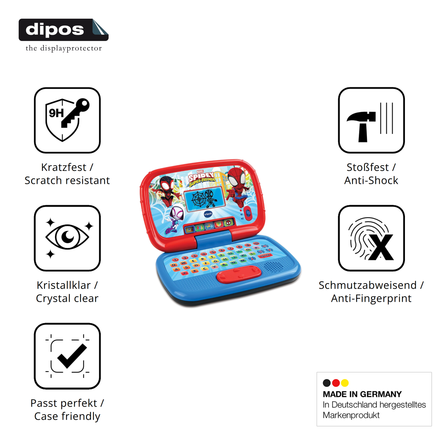 Displayschutz hergestellt in Deutschland, höchste Qualität made in Germany
