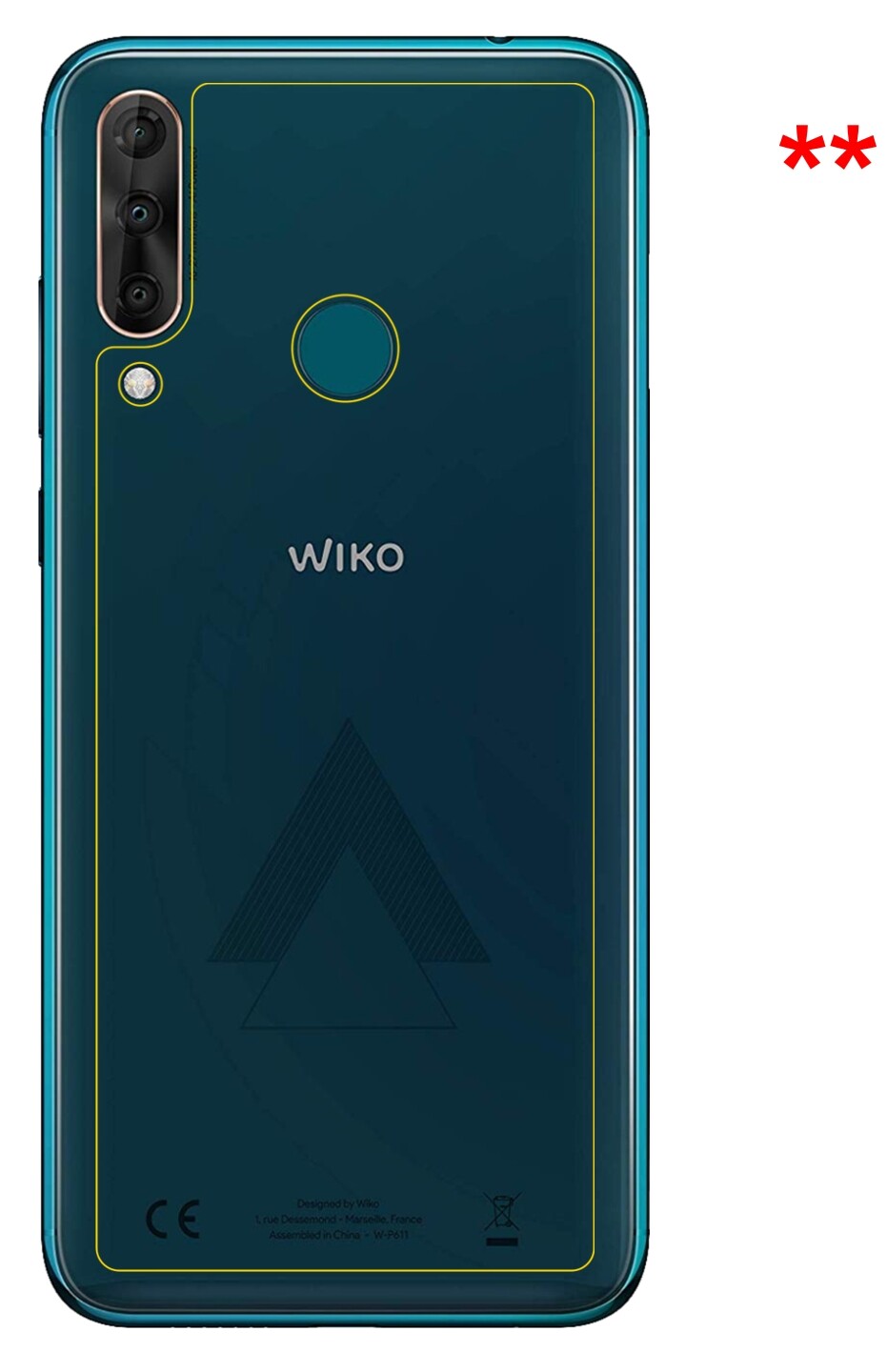 dipos Displayschutz für Wiko View 3 Pro Rückseite, mattierte Oberfläche, robuste Festigkeit und perfekte Passform