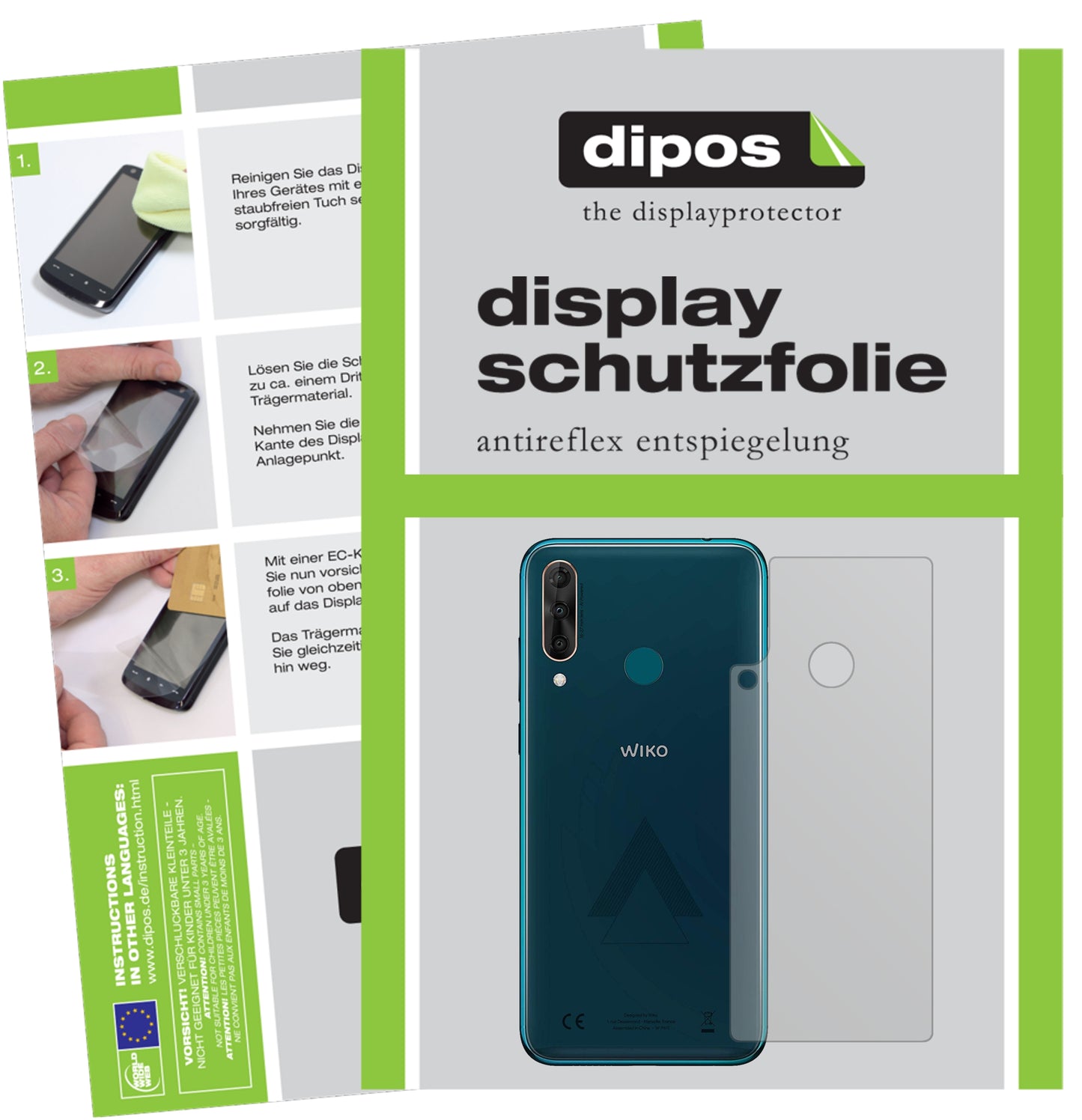 Mattes Panzerglas: Entspiegelte, dünne Folie, Fingerabdruckresistenz und Bildschirmschutz für Wiko-View 3 Pro Rückseite