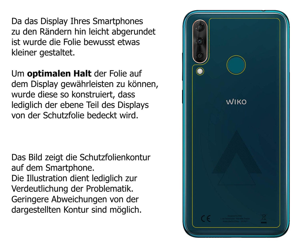 1x Schutzfolie klar für Wiko View 3 Rückseite Display-Schutzfolie