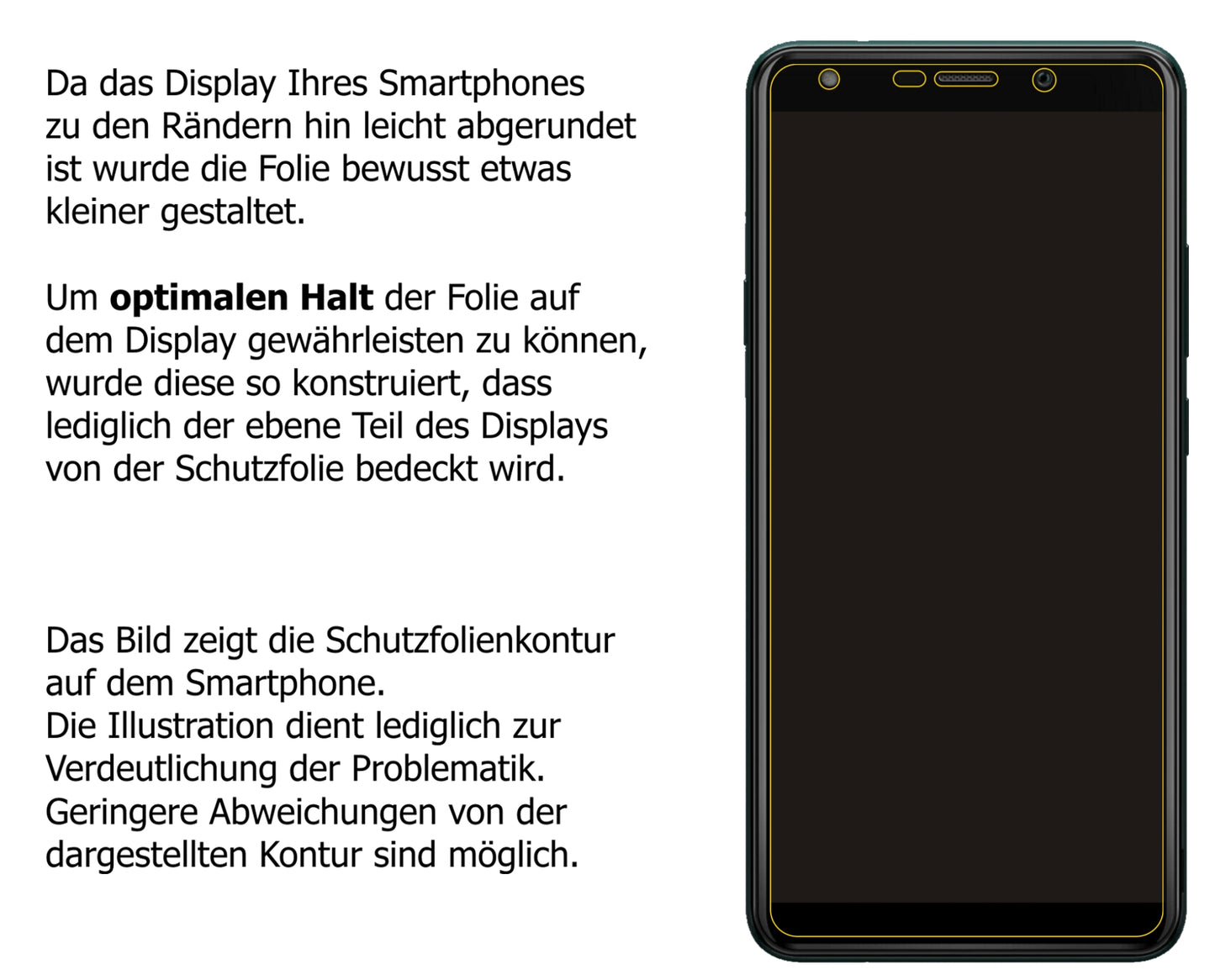Schutzfolie mit optimaler Passform, zur Verwendung mit Hüllen geeignet