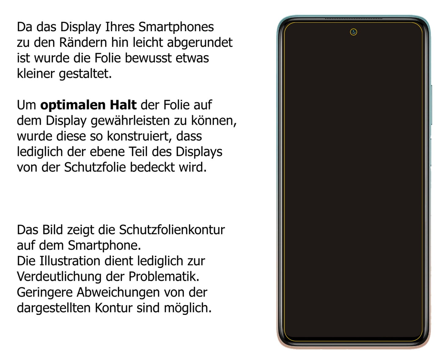 Schutzfolie mit optimaler Passform, zur Verwendung mit Hüllen geeignet