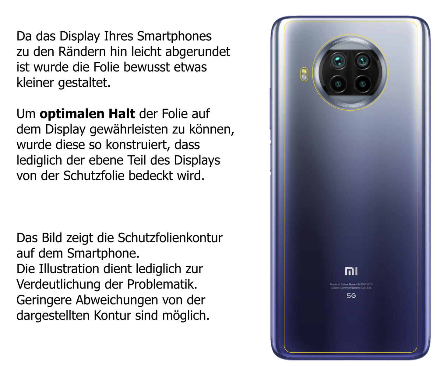 Dünne und klare Folie passend zugeschnitten für Xiaomi Mi 10T Lite Rückseite