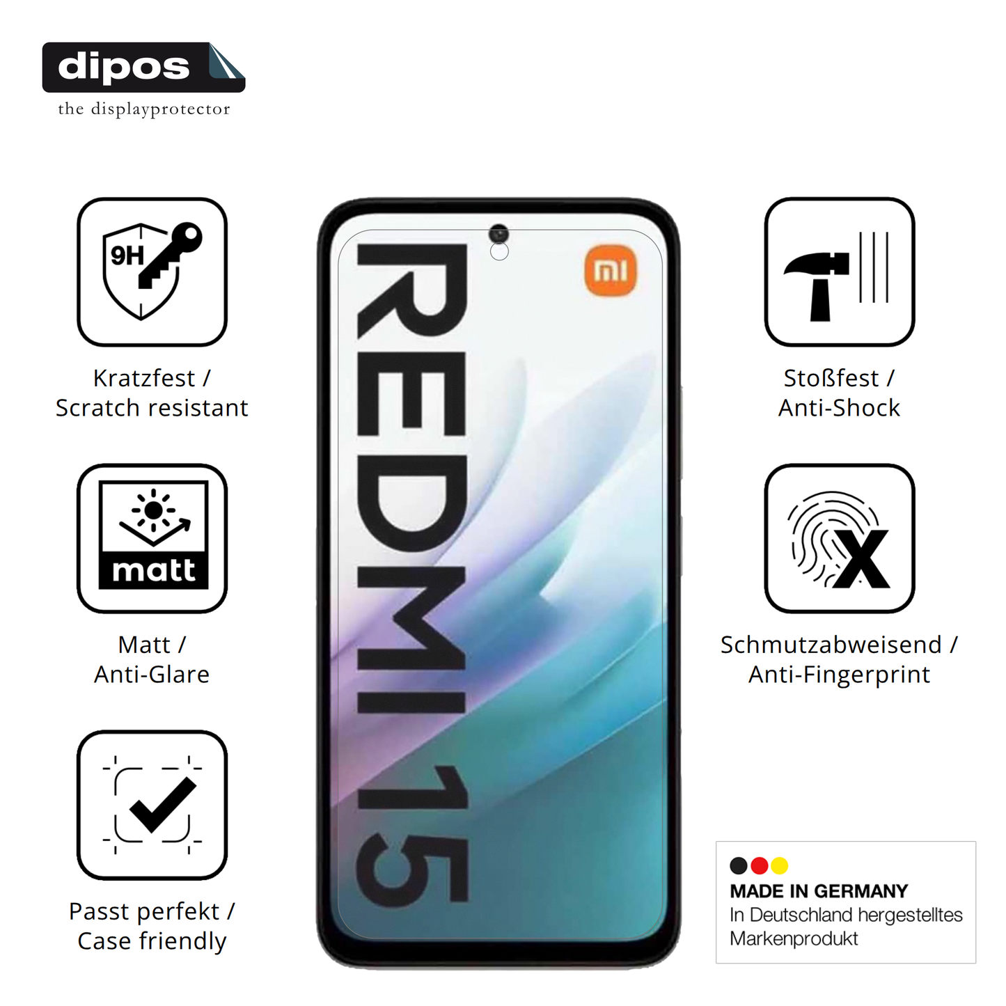 2x 9H Schutzfolie matt für Xiaomi Redmi 15 4G Panzerfolie