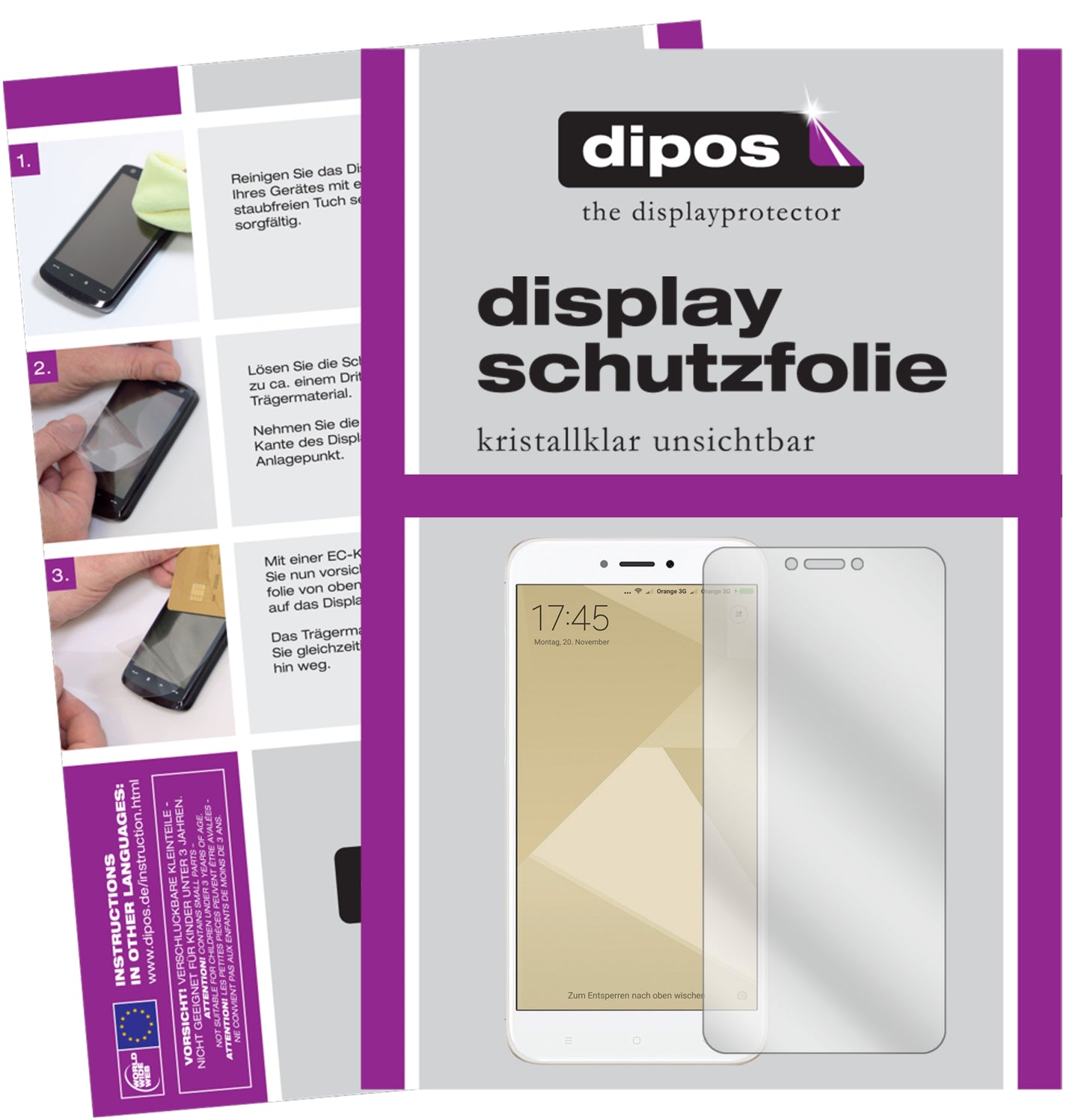 Mattes Panzerglas: Schutz vor Brüchen, Fingerabdrücken und Bildschirmblendung für Xiaomi-Redmi 4X