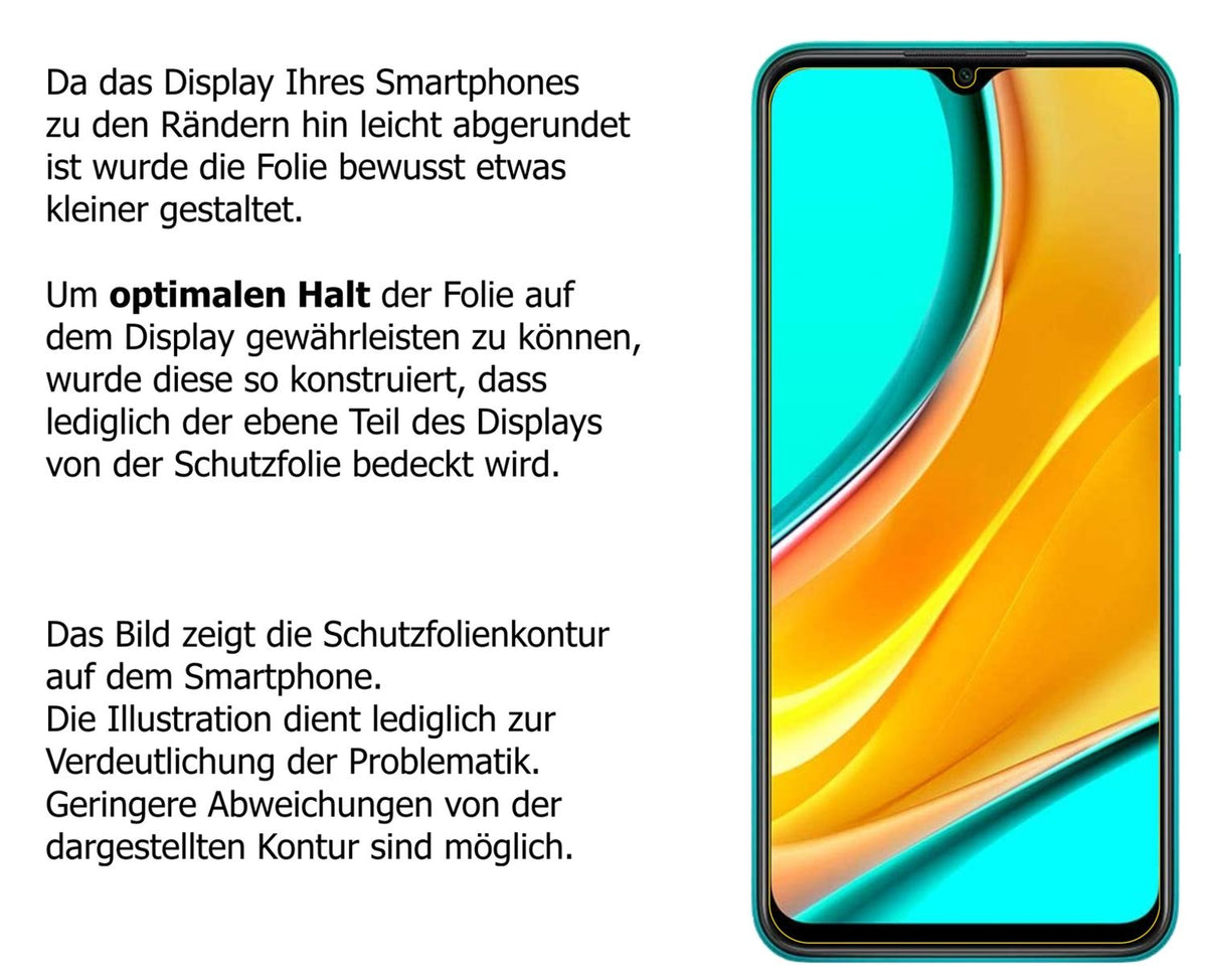 2x Schutzfolie matt für Xiaomi Redmi 9 Display-Schutzfolie