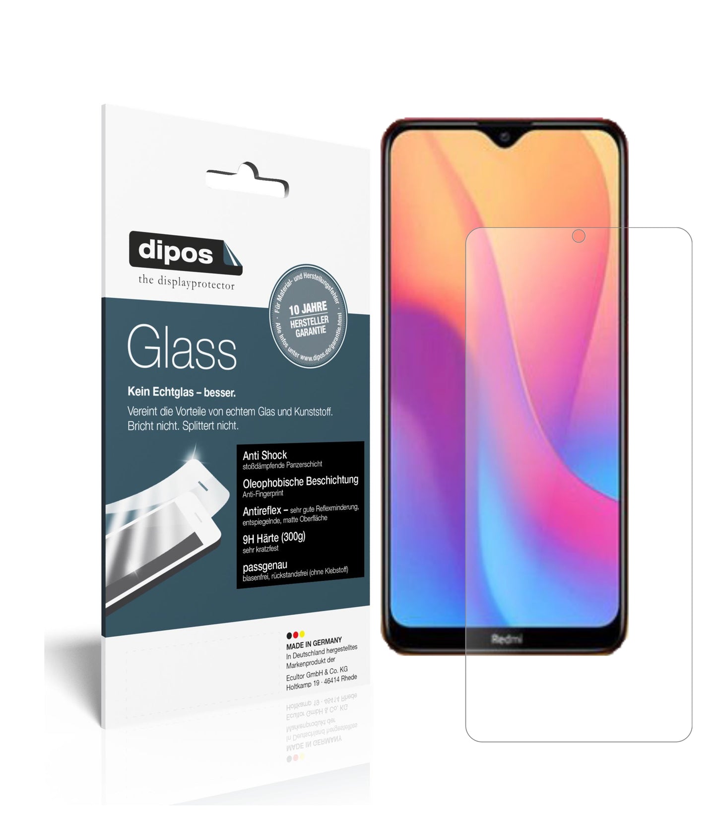 Mattes Panzerglas: Schutz vor Brüchen, Fingerabdrücken und Bildschirmblendung für Xiaomi-Redmi 9A