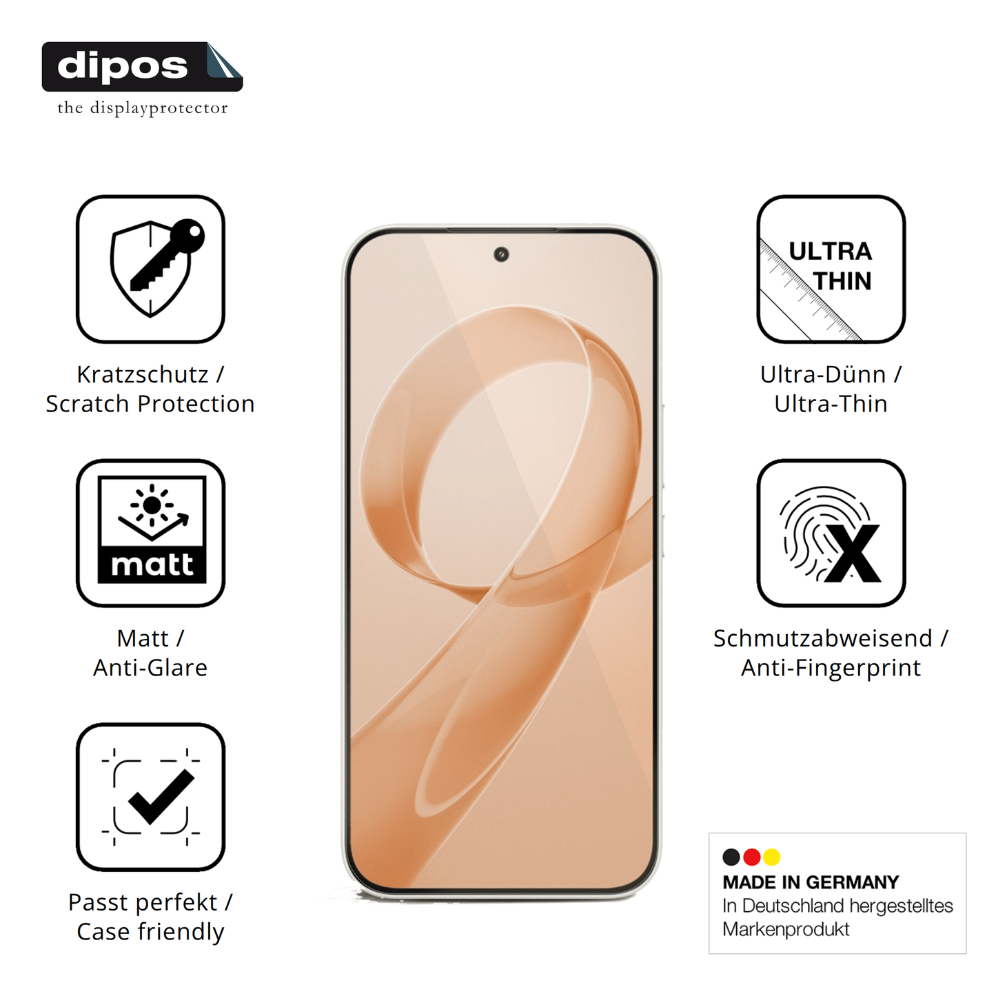 Displayschutz hergestellt in Deutschland, höchste Qualität made in Germany