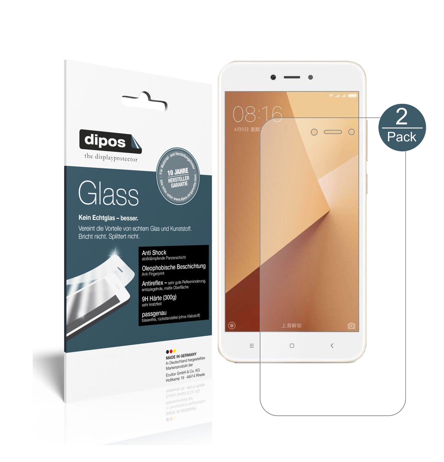 Mattes Panzerglas: Schutz vor Brüchen, Fingerabdrücken und Bildschirmblendung für Xiaomi-Redmi Note 5A