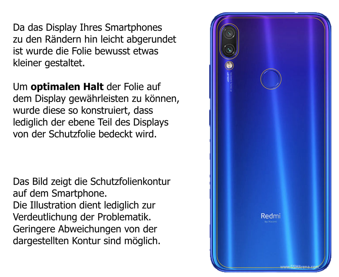 Schutzfolie mit optimaler Passform, zur Verwendung mit Hüllen geeignet