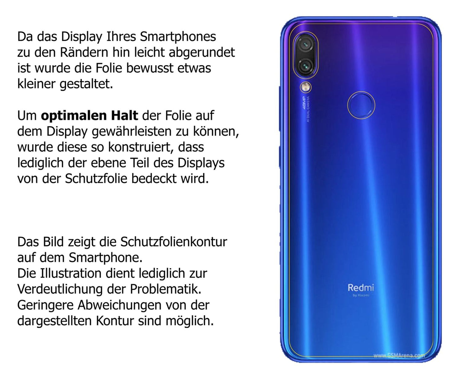 Schutzfolie mit optimaler Passform, zur Verwendung mit Hüllen geeignet