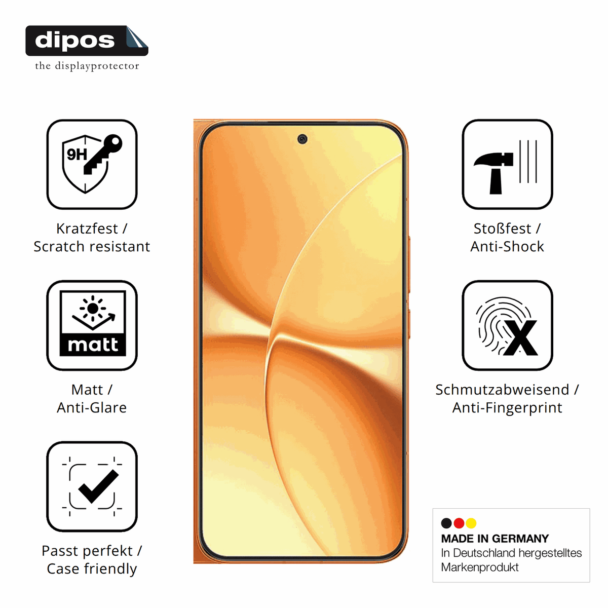 Displayschutz hergestellt in Deutschland, höchste Qualität made in Germany
