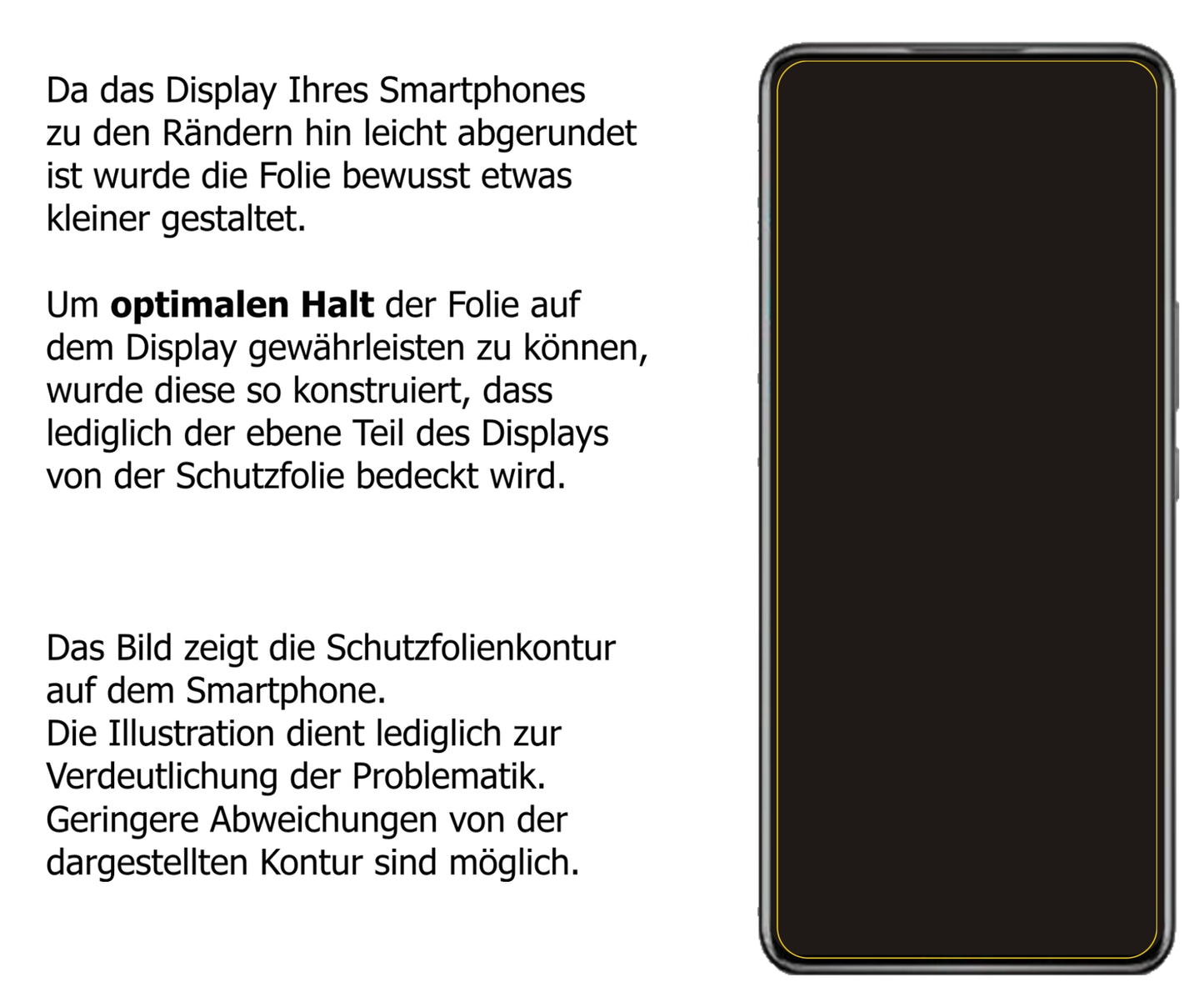 Schutzfolie mit optimaler Passform, zur Verwendung mit Hüllen geeignet