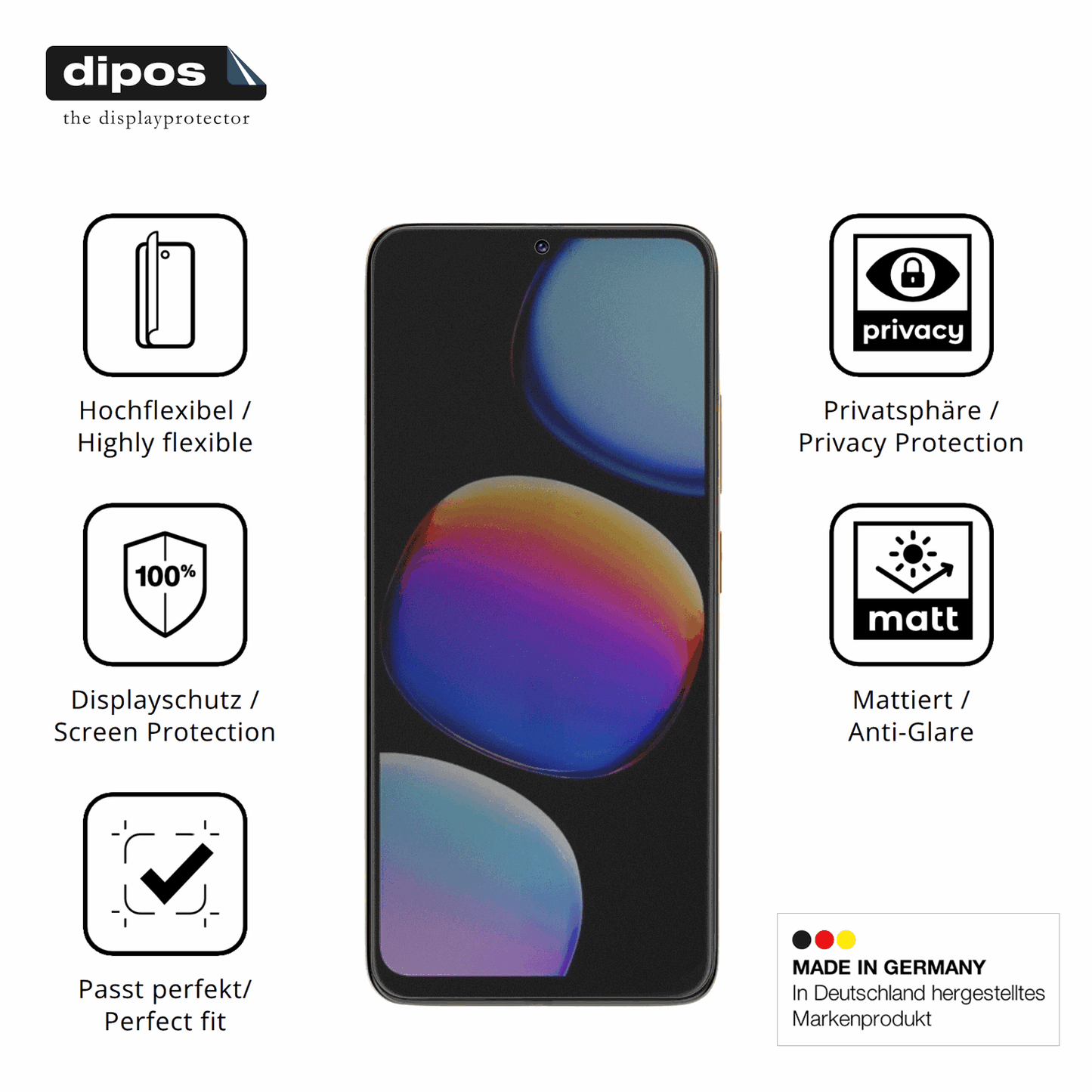 Full Cover Privacy Blickschutzfolie für ZTE Blade V80 Max