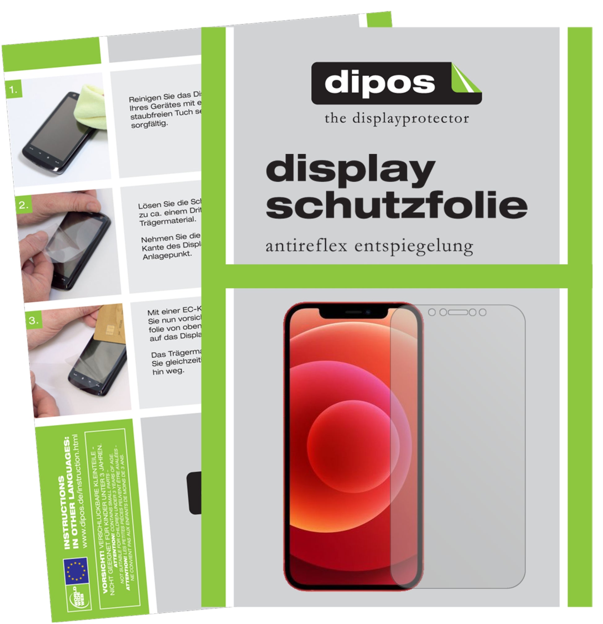 Mattes Panzerglas: Entspiegelte, dünne Folie, Fingerabdruckresistenz und Bildschirmschutz für Apple-iPhone 12