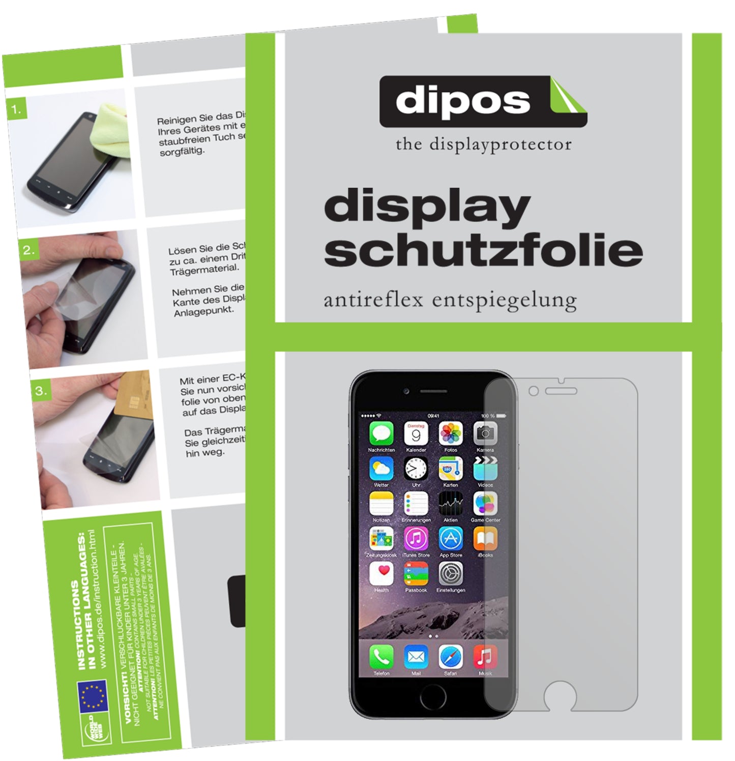 Mattes Panzerglas: Entspiegelte, dünne Folie, Fingerabdruckresistenz und Bildschirmschutz für Apple-iPhone 6 / 6S / 7