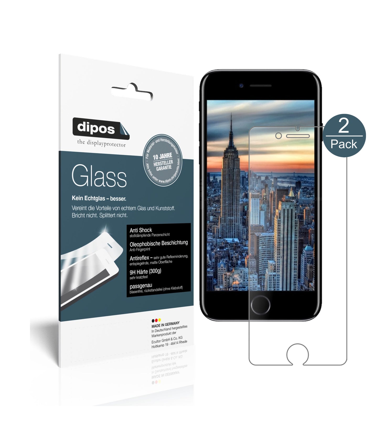 Mattes Panzerglas: Schutz vor Brüchen, Fingerabdrücken und Bildschirmblendung für Apple-iPhone SE 2
