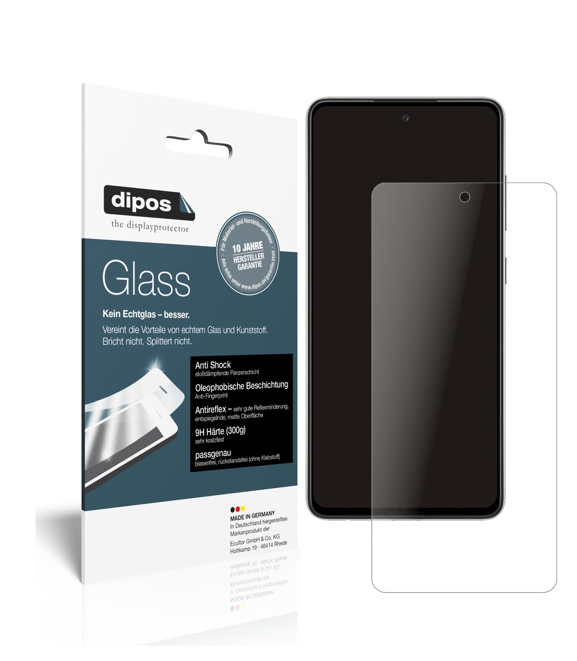 Mattes Panzerglas: Schutz vor Brüchen, Fingerabdrücken und Bildschirmblendung für Samsung-Galaxy A52