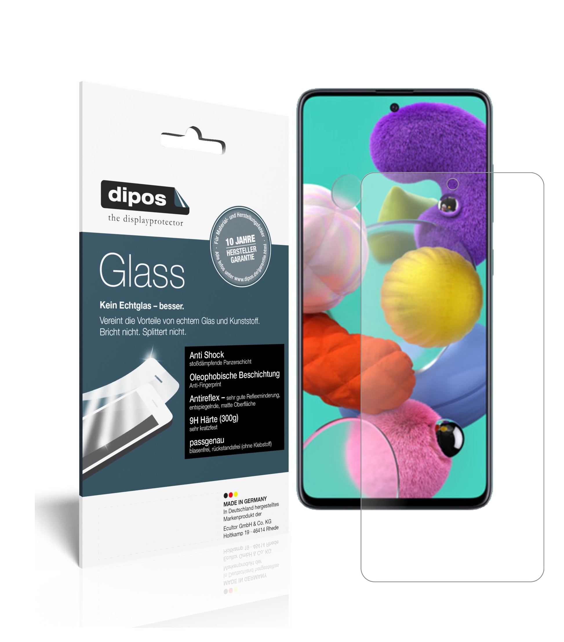 Mattes Panzerglas: Schutz vor Brüchen, Fingerabdrücken und Bildschirmblendung für Samsung-Galaxy A71