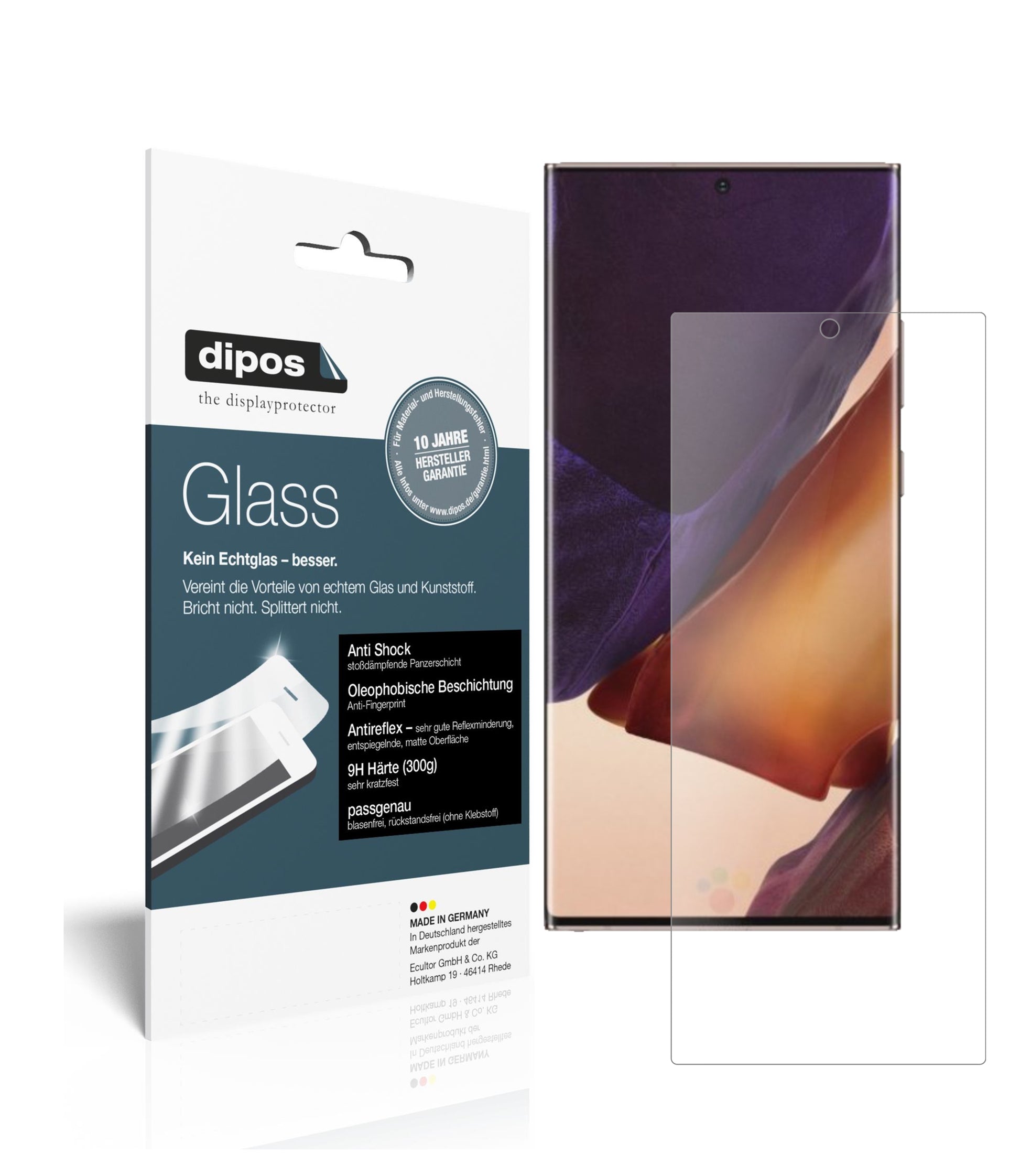 Mattes Panzerglas: Schutz vor Brüchen, Fingerabdrücken und Bildschirmblendung für Samsung-Galaxy Note 20 Ultra 5G