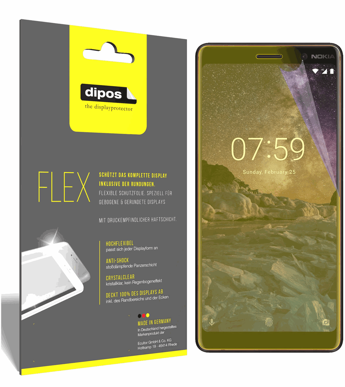 3x 3D Full Cover Schutzfolie für Nokia 7 Plus