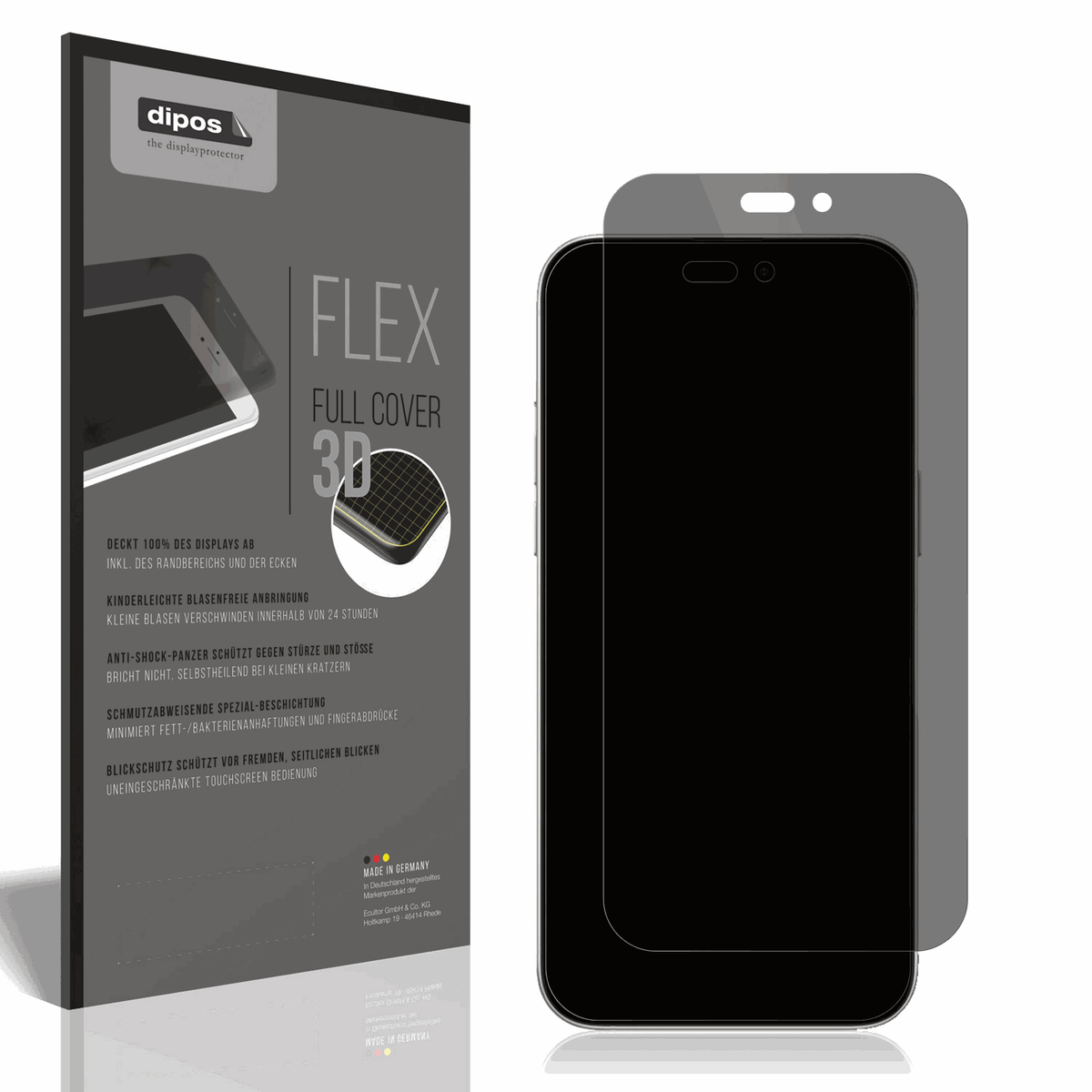 Full Cover Privacy Blickschutzfolie für Apple iPhone 16
